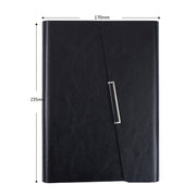 Business Notebook Imitation Leather PU Tri-Fold Loose-Leaf Notepad, Specification: A5(Black)