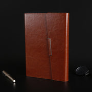 Business Notebook Imitation Leather PU Tri-Fold Loose-Leaf Notepad, Specification: A5(Black)