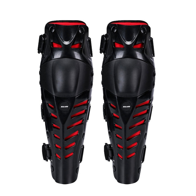 SULAITE Motorcycle Outdoor Riding Anti-Fall Protective Gear Knee Pads(Black Red)