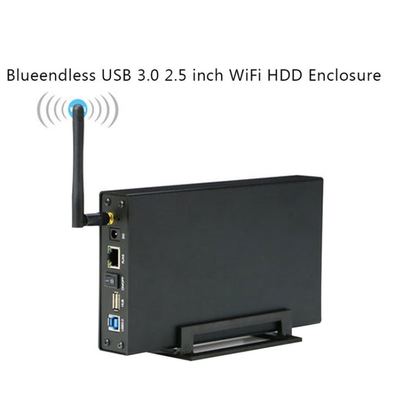 Blueendless 3.5 inch Mobile Hard Disk Box WIFI Wireless NAS Private Cloud Storage( EU Plug)