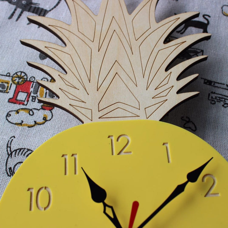 Fruit Personality Mute Wall Clock Acrylic Children Decoration Clock(C Black)