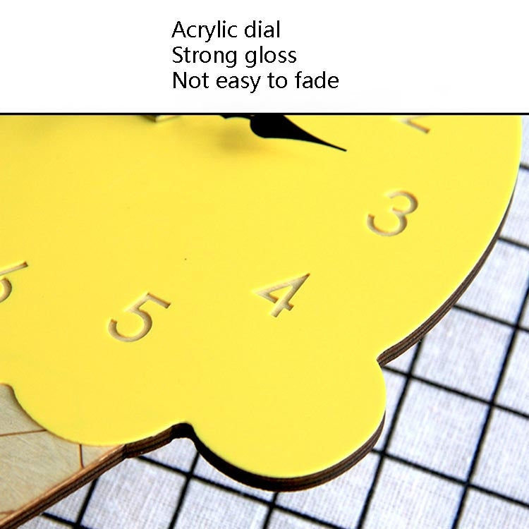 Fruit Personality Mute Wall Clock Acrylic Children Decoration Clock(B Yellow)