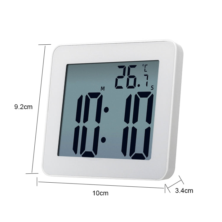 Water-resistant Wall Clock LCD Bathroom Clock Kitchen Electronic Alarm Clock