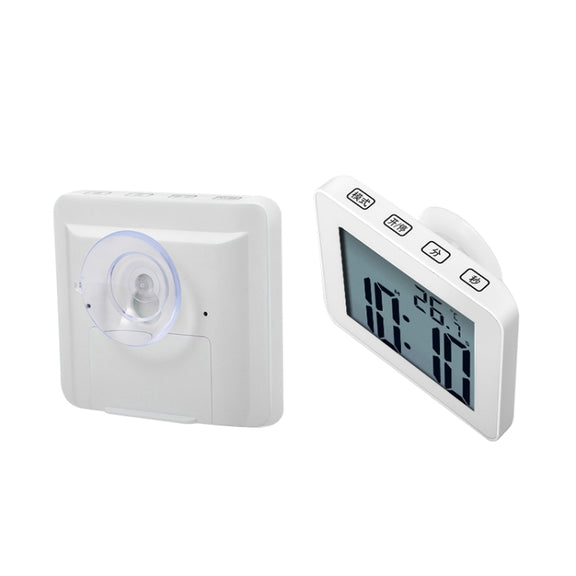 Water-resistant Wall Clock LCD Bathroom Clock Kitchen Electronic Alarm Clock