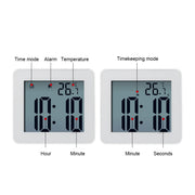 Water-resistant Wall Clock LCD Bathroom Clock Kitchen Electronic Alarm Clock