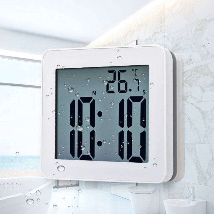 Water-resistant Wall Clock LCD Bathroom Clock Kitchen Electronic Alarm Clock
