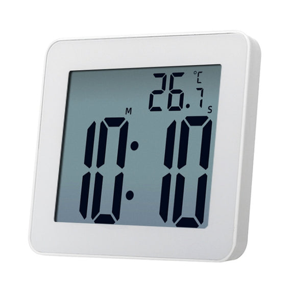 Water-resistant Wall Clock LCD Bathroom Clock Kitchen Electronic Alarm Clock