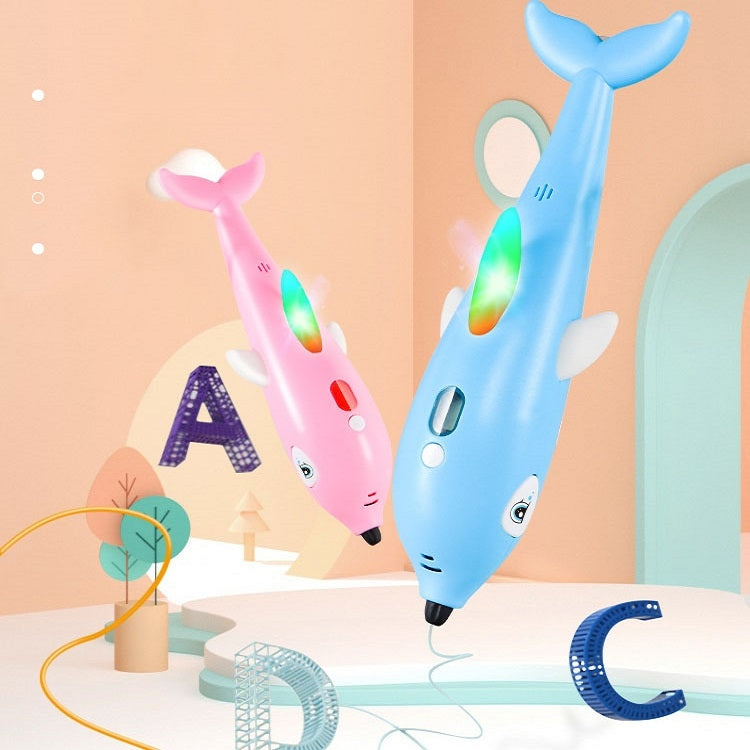 3D Printing Pen Three-Dimensional Painting Graffiti Brush(Blue)