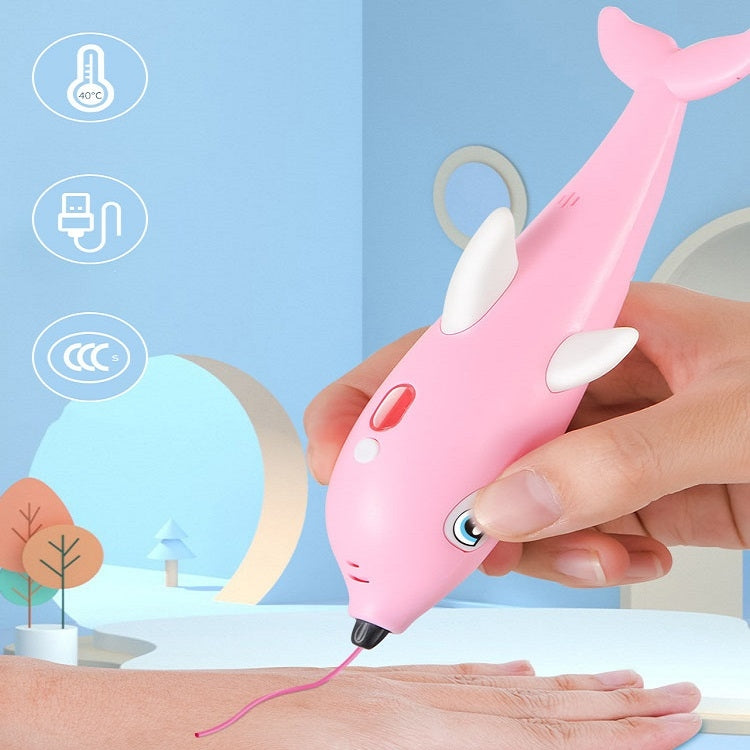 3D Printing Pen Three-Dimensional Painting Graffiti Brush(Blue)