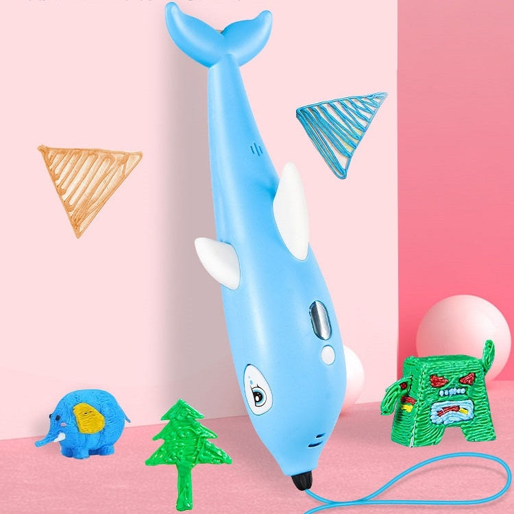 3D Printing Pen Three-Dimensional Painting Graffiti Brush(Blue)