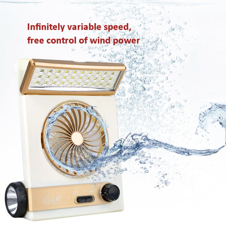 Four-In-One Solar Fan With Lamp Flashlight Function,CN Plug(Blue)