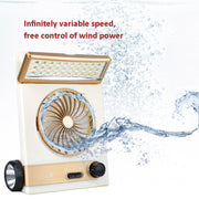 Four-In-One Solar Fan With Lamp Flashlight Function,CN Plug(Blue)