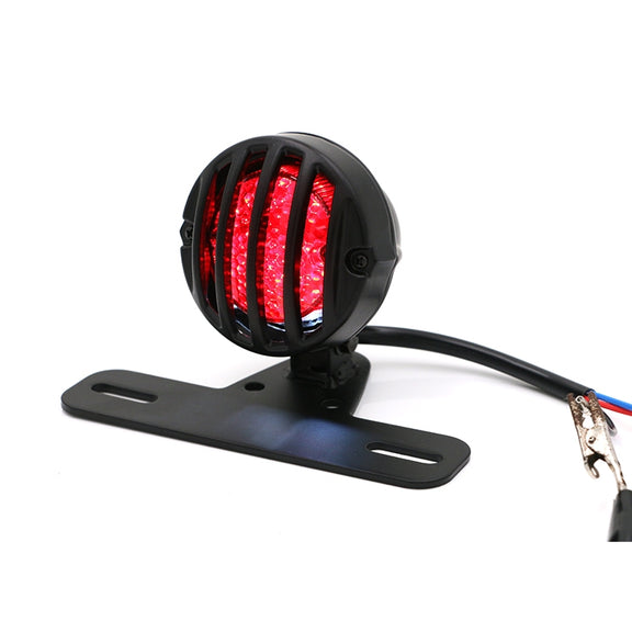 Universal Retro Waning Tail Light Motorcycle Modified Rear Tail Light Brake Light(Silver)