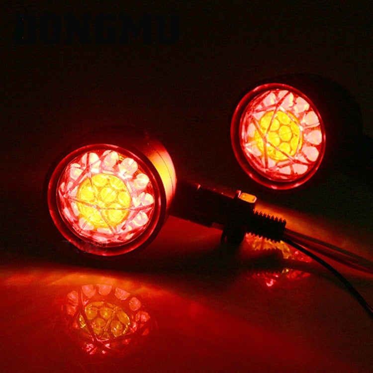 1pair Motorcycle Universal Retro LED Turn Signal Light(Electroplating Shell Yellow Cover)