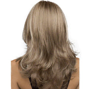 Women Mid-Point Mid-Length Curly Wig Chemical Fiber Headgear(Dark Brown + Light Gold)