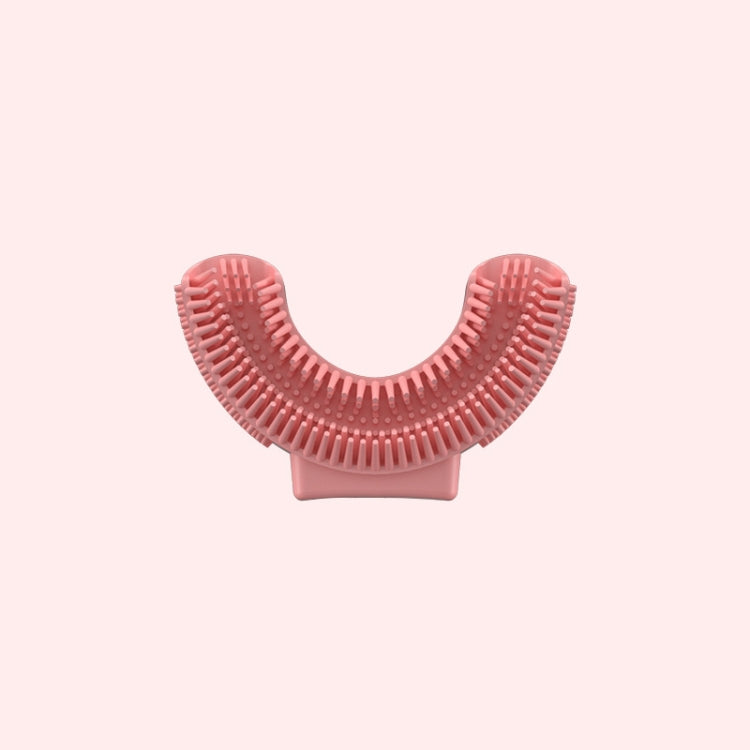 Silicone U-Shaped Replaceable Brush Head 2-8 Years Old Oral Electric Toothbrush Head(Pink)