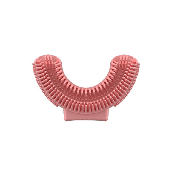 Silicone U-Shaped Replaceable Brush Head 2-8 Years Old Oral Electric Toothbrush Head(Pink)