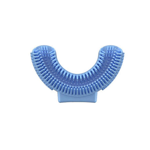 Silicone U-Shaped Replaceable Brush Head 2-8 Years Old Oral Electric Toothbrush Head(Blue)