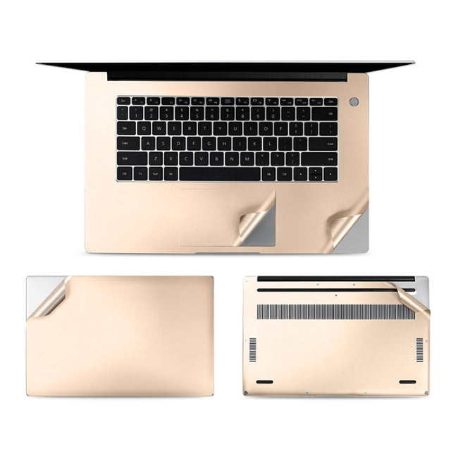 JRC 4 In 1 0.2mm Metal Texture Upper Cover Film + Bottom Cover Film + Full-Support Film + Touchpad Film Laptop Body Protective Film Sticker Set For Huawei MateBook D 15.6 inch (Champagne Gold)