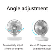 D77 Desktop Automatic Shaking hHead Fan Mute Portable Home Office Dormitory USB Fan(Ivory)