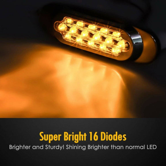 12-24V 16 LEDs Electroplating Side Lights Side Tail Lights Cargo Truck Modification Light, Colour: Red (2 Lines Always Bright)