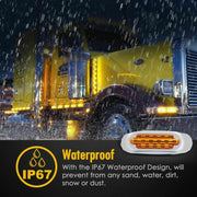 12-24V 16 LEDs Electroplating Side Lights Side Tail Lights Cargo Truck Modification Light, Colour: Red (2 Lines Always Bright)