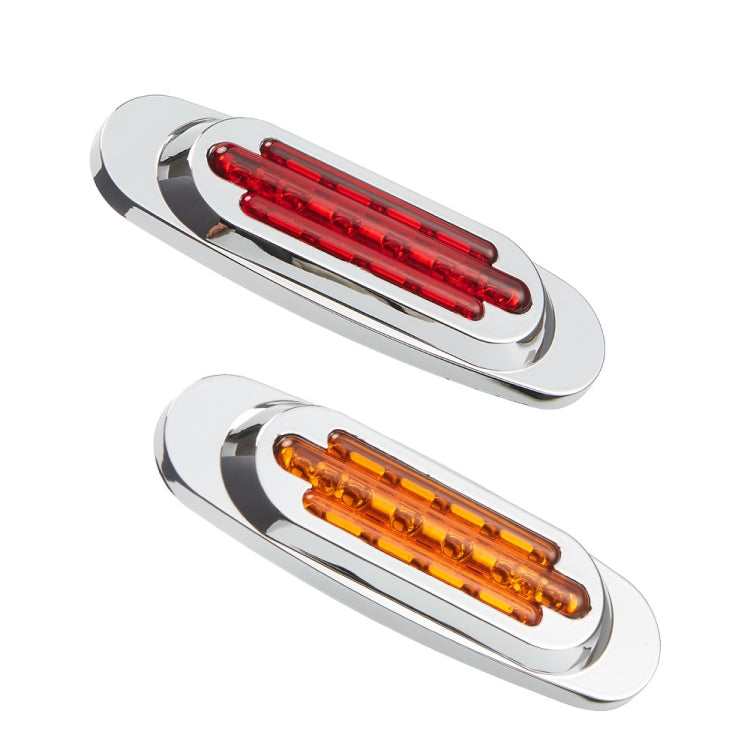 12-24V 16 LEDs Electroplating Side Lights Side Tail Lights Cargo Truck Modification Light, Colour: Red (High and Low Light 3 Lines)