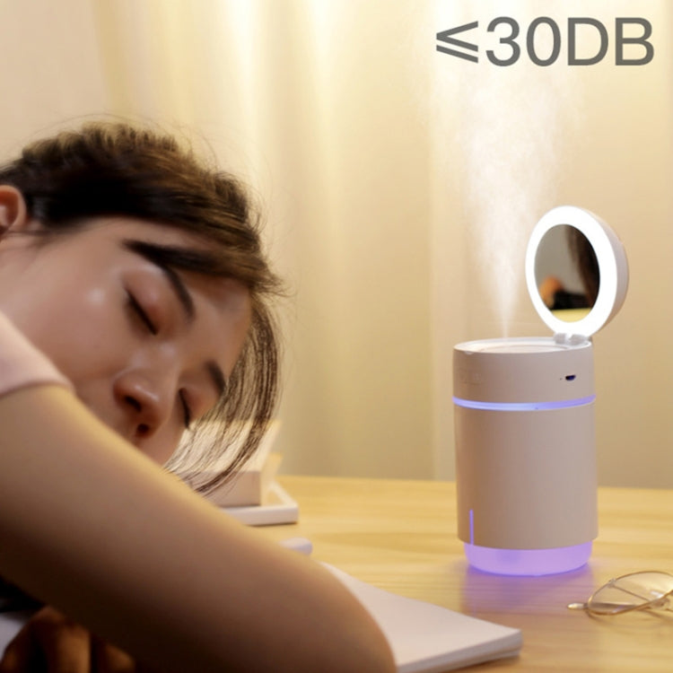 K005 Portable Hydrating LED Fill Light Makeup Mirror USB Mini Humidifier(White)