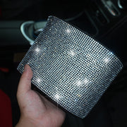 Car-Studded Trash Can Personality Car Hanging Trash Bag Multi-Function Car Storage Box(Colorful Diamonds)