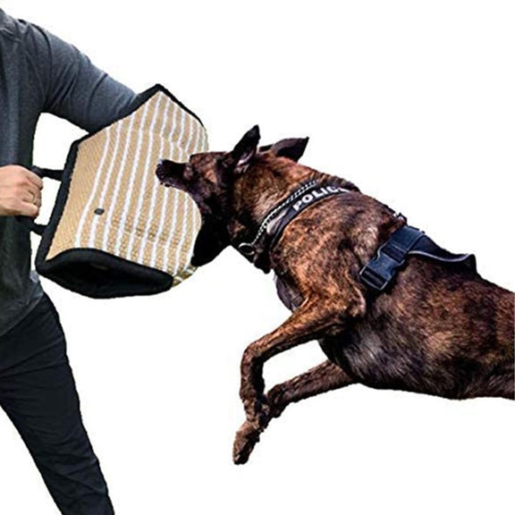 Dog Training Black-Edged Rough-Grained Jute Fluttering Sleeves Protector