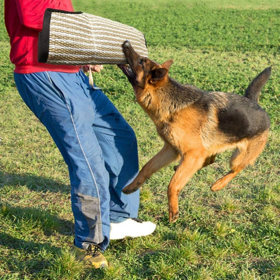 Dog Training Black-Edged Rough-Grained Jute Fluttering Sleeves Protector