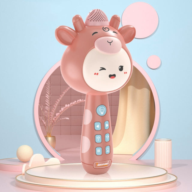Children Wireless Singing Microphone Early Education Toys, Colour: Pink