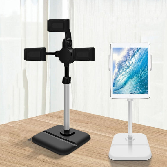 Telescopic Adjustment Live Frame Desktop Tablet Mobile Phone Bracket, Specification: K06 Three-seat (White)