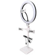 Telescopic Adjustment Live Frame Desktop Tablet Mobile Phone Bracket, Specification: K07 Three-seat With Fill Light (White) - Stand by PMC TechLife | Online Shopping South Africa | PMC TechLife | Buy Now Pay Later Mobicred