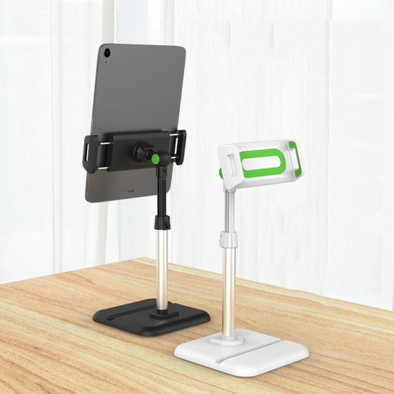 Telescopic Adjustment Live Frame Desktop Tablet Mobile Phone Bracket, Specification: K05 Flat Plate  (White Green)