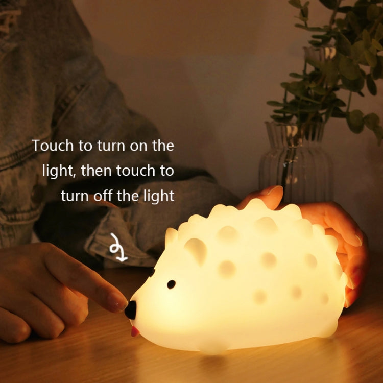ZD-27 Cute Hedgehog Night Light Timer Dimming USB Bedside Lamp, Style: Button Control