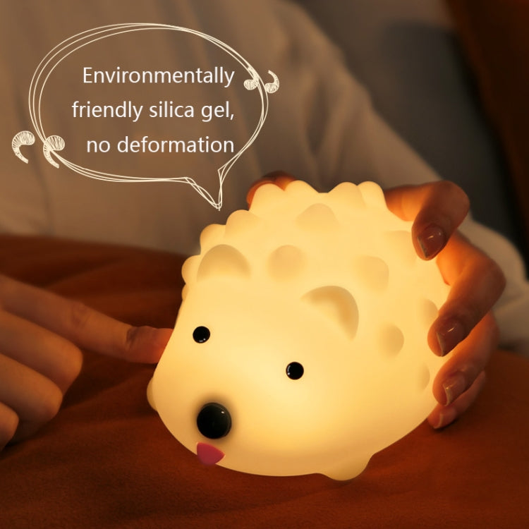 ZD-27 Cute Hedgehog Night Light Timer Dimming USB Bedside Lamp, Style: Button Control