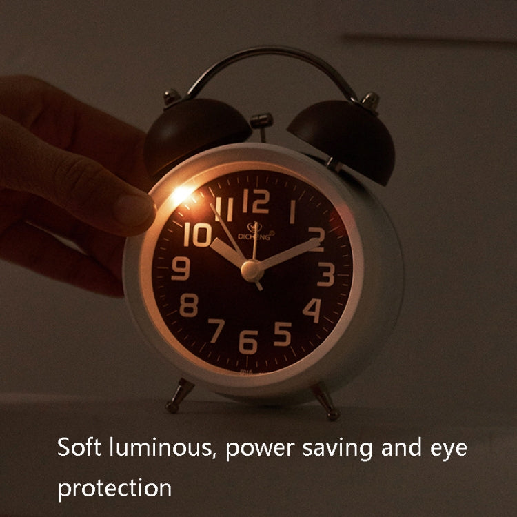 6016 Simple Bell Small Alarm Clock Students Learning Bedside Clock With Night Light(Green)