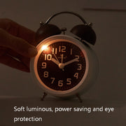 6016 Simple Bell Small Alarm Clock Students Learning Bedside Clock With Night Light(Green)
