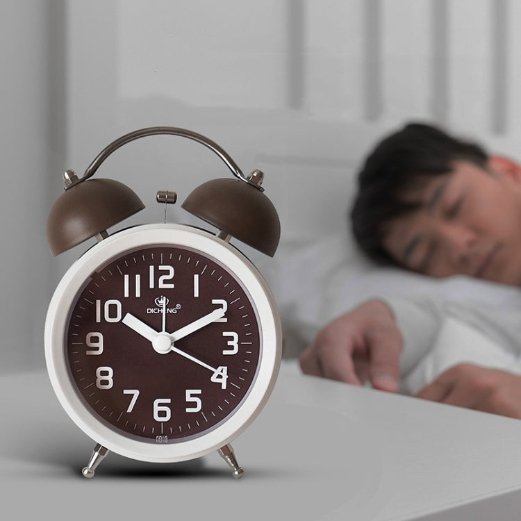 6016 Simple Bell Small Alarm Clock Students Learning Bedside Clock With Night Light(Green)