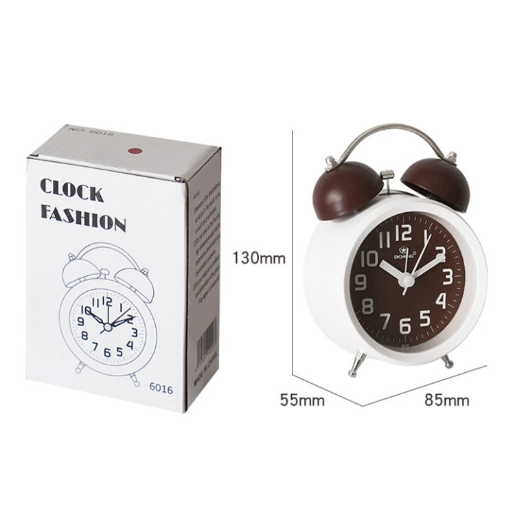 6016 Simple Bell Small Alarm Clock Students Learning Bedside Clock With Night Light(Green)