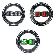 DS-3688L Living Room 3D Wall Clock Big Screen LED Electronic Clock, Colour: Black+Red