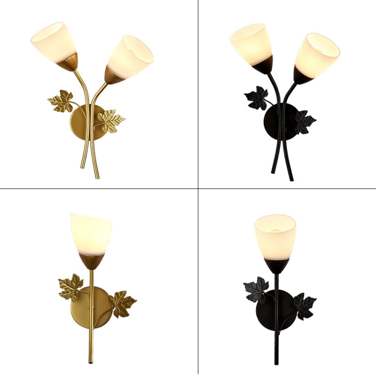 6014 Iron Wall Lights LED Bedroom Bedside Lights Postmodern Corridor Trump Light Hotel Restaurant Lighting, Power source: 5W White Light( Black Single Head)