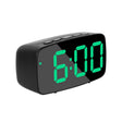 Mirror Bedside Alarm Clock Battery Plug-In Dual-Purpose LED Clock, Colour: Arc-shaped Black Shell (Black Surface Green Light) - Alarm Clocks by PMc TechLife | Online Shopping South Africa | PMc TechLife | Buy Now Pay Later Mobicred