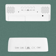 Mirror Bedside Alarm Clock Battery Plug-In Dual-Purpose LED Clock, Colour: Rectangular White Shell (Mirror Red Light)