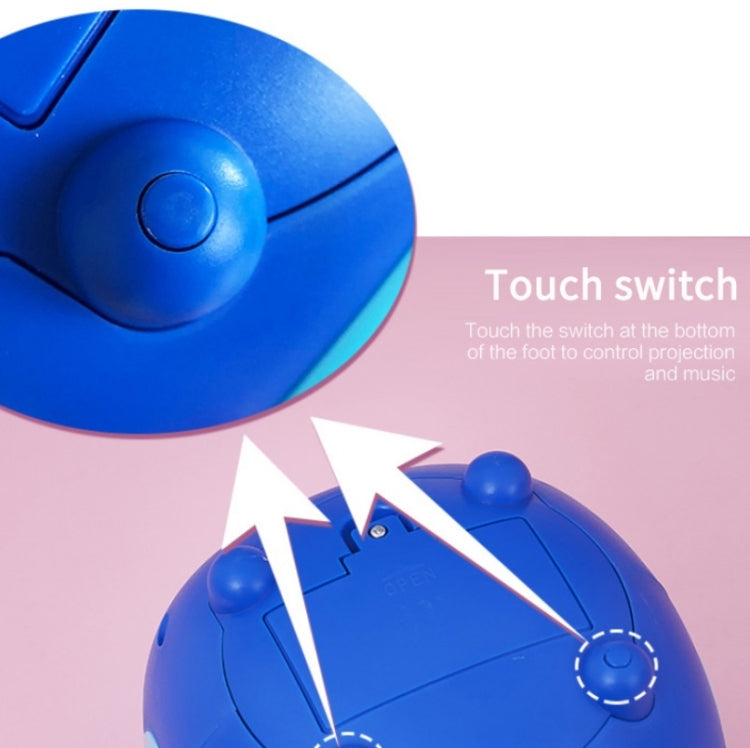 Children Romantic Starry Sky Projection Music Pointer Alarm Clock(Blue)
