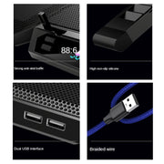 COOLCOLD RGB Notebook Radiator Six Fan Adjustable Laptop Cooling Base 5V Touch 12 Symphony Version