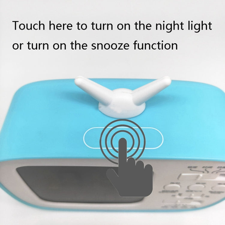 G179 Retro TV Alarm Clock Student Dormitory Bed Electronic Clock(White English Version)