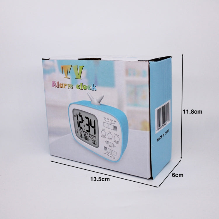 G179 Retro TV Alarm Clock Student Dormitory Bed Electronic Clock(White English Version)