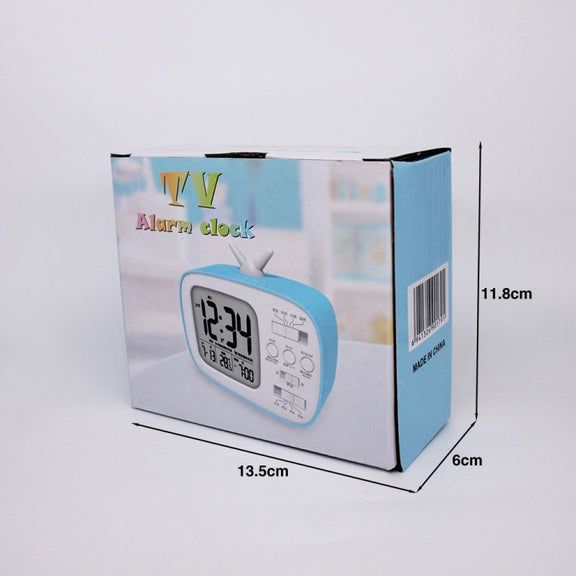 G179 Retro TV Alarm Clock Student Dormitory Bed Electronic Clock(White English Version)